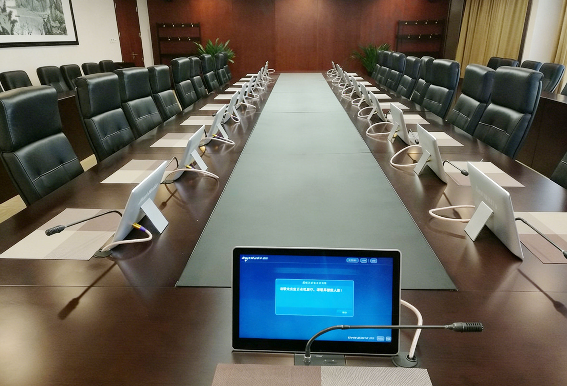 智能会议室系统，无纸化会议系统，音响扩声,LED大屏，电子桌牌，无纸化触控发言双屏终端